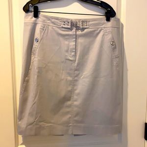 WHBM Silvery Grey Polished Cotton a-line skirt